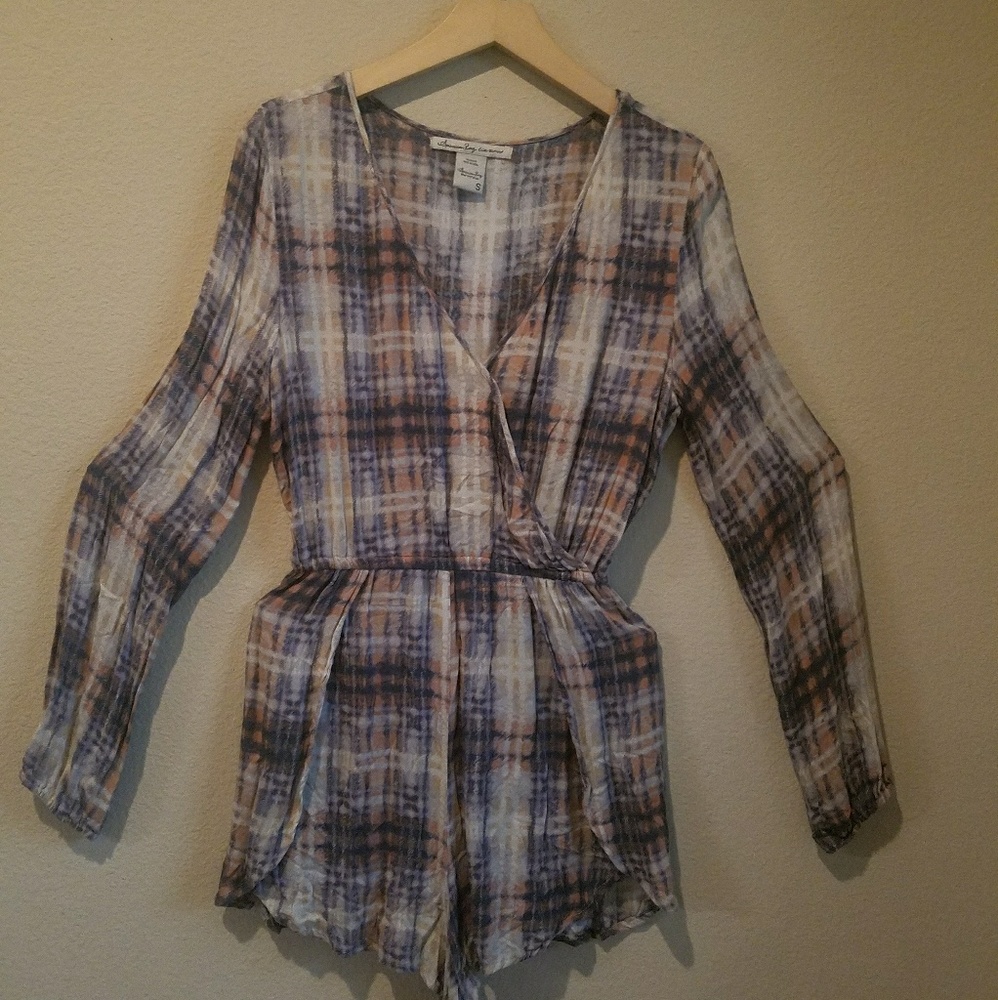 American Rag Long sleeve multi colored romper